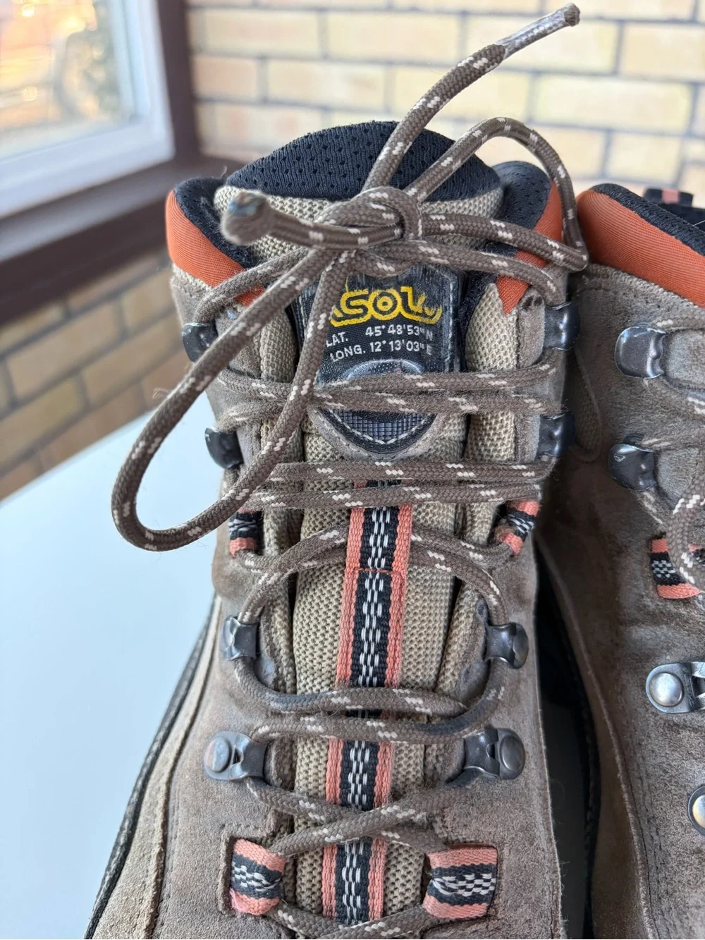 Asolo FSN95 GTX Mens 10  Gore-tex Trail Hiking Boots Brown Black Orange